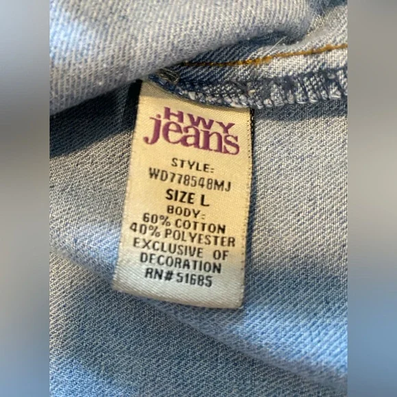 Distressed Light Blue Denim Jacket Large - Picture 3 of 7